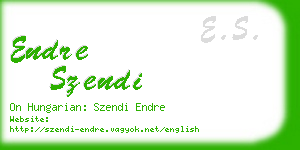 endre szendi business card